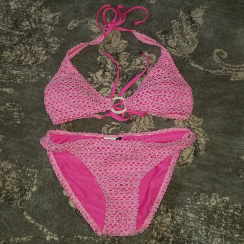 Rampage Pink crochet bikini